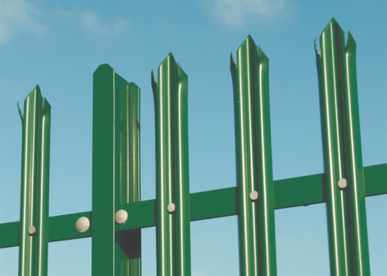 Verzinkter Palisadenzaun mit dreifachem Punkt für den Garten, blass, 65 mm