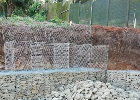 Hexagonalen Loch Gabion Wand Drahtmaschine heiß getaucht galvanisiert / PVC beschichtet