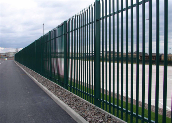 Pulverbeschichteter Euro-Stahl-Palisadenzaun für die Fabrik