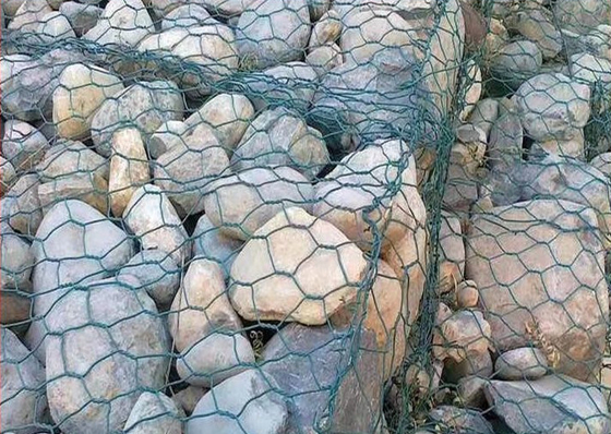 Pulverbeschichtete Gabion-Boxen / geschweißte Gabion-Steinkäfige 2*1*1m*3,2mm
