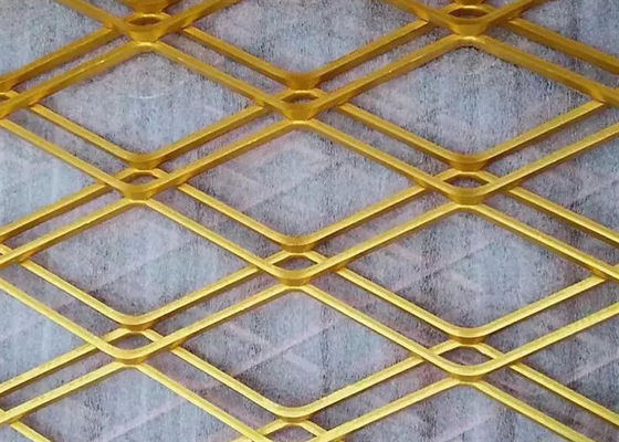 Pulverisieren Sie überzogene Diamond Hole ISO-Streckmetall-Metalldraht-Masche für Plattform-Bockleiter